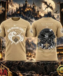 New Orleans Saints Fourth Wing Night 2026 Gold T Shirt, Viral 3D Graphic Tee New Orleans Saints Fourth Wing Night 2026 Gold T Shirt