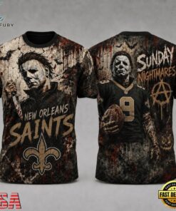 New Orleans Saints NFL Michael Myers Sunday Nightmares Horror Halloween 3D T Shirt, Sports Fans 3D Shirt New Orleans Saints Nfl Michael Myers Sunday Nightmares Horror Halloween 3D T Shirt