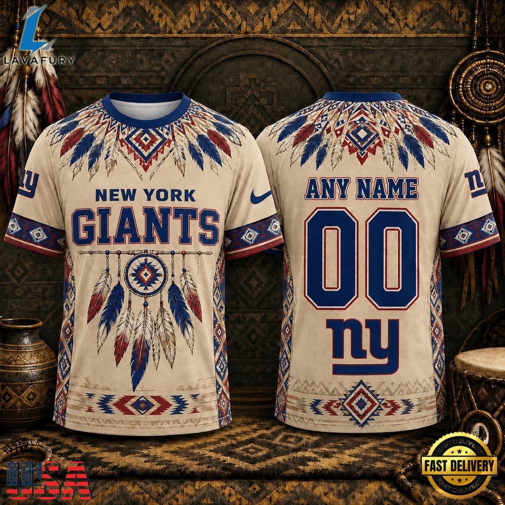 New York Giants 2026 NFL Native American Heritage 3D Shirt, Sports Fans 3D Shirt New York Giants 2026 Nfl Native American Heritage 3D Shirt