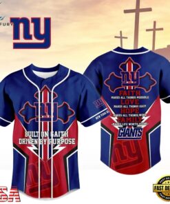 New York Giants NFL Blessed Beyond The Score Baseball Jersey, NFL Baseball Shirt New York Giants Nfl Blessed Beyond The Score Baseball Jersey