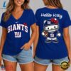 New York Giants NFL Hello Kitty Football V Neck T Shirt, NFL Team V Neck Tee New York Giants Nfl Hello Kitty Football V Neck T Shirt