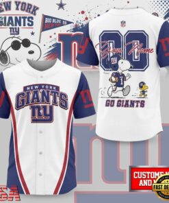 New York Giants NFL Snoopy Ultimate Game Day Personalized Jersey Shirt, NFL Baseball Shirt New York Giants Nfl Snoopy Ultimate Game Day Personalized Jersey Shirt