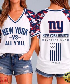 New York Giants NFL vs All Y' All United We Stand V Neck T Shirt, NFL Team V Neck Tee New York Giants Nfl VS All Y All United WE Stand V Neck T Shirt
