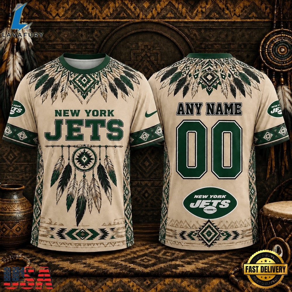 New York Jets 2026 NFL Native American Heritage 3D Shirt, Sports Fans 3D Shirt New York Jets 2026 Nfl Native American Heritage 3D Shirt