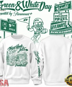 New York Jets City Skyline Green and White Day Sweatshirt, Viral 3D Graphic Tee New York Jets City Skyline Green And White Day Sweatshirt