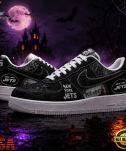 New York Jets NFL Fear The Team Halloween Air Force 1 Shoes Sneakers, NFL Fan AF1 Shoes New York Jets Nfl Fear The Team Halloween Air Force 1 Shoes Sneakers