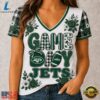 New York Jets NFL Football Flowers Team Pride V Neck T Shirt, NFL Team V Neck Tee New York Jets Nfl Football Flowers Team Pride V Neck T Shirt