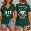 New York Jets NFL Hello Kitty Football V Neck T Shirt, NFL Team V Neck Tee New York Jets Nfl Hello Kitty Football V Neck T Shirt