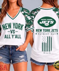 New York Jets NFL vs All Y' All United We Stand V Neck T Shirt, NFL Team V Neck Tee New York Jets Nfl VS All Y All United WE Stand V Neck T Shirt