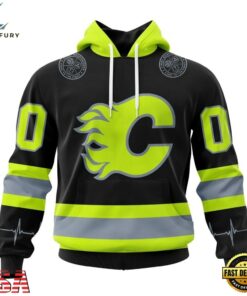 NHL Calgary Flames Specialized With FireFighter Uniforms Color Hoodie, T Shirt, NHL Hockey 3D Shirt Nhl Calgary Flames Specialized With Firefighter Uniforms Color Hoodie T Shirt 1
