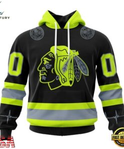 NHL Chicago BlackHawks Specialized With FireFighter Uniforms Color Hoodie, T Shirt, NHL Hockey 3D Shirt Nhl Chicago Blackhawks Specialized With Firefighter Uniforms Color Hoodie T Shirt 1