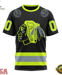 NHL Chicago BlackHawks Specialized With FireFighter Uniforms Color Hoodie, T Shirt, NHL Hockey 3D Shirt Nhl Chicago Blackhawks Specialized With Firefighter Uniforms Color Hoodie T Shirt 4