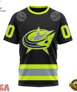 NHL Columbus Blue Jackets Specialized With FireFighter Uniforms Color Hoodie, T Shirt, NHL Hockey 3D Shirt Nhl Columbus Blue Jackets Specialized With Firefighter Uniforms Color Hoodie T Shirt 4