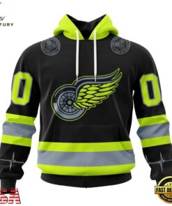 NHL Detroit Red Wings Specialized With FireFighter Uniforms Color Hoodie, T Shirt, NHL Hockey 3D Shirt Nhl Detroit Red Wings Specialized With Firefighter Uniforms Color Hoodie T Shirt 1