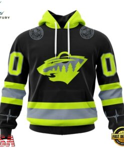 NHL Minnesota Wild Specialized With FireFighter Uniforms Color Hoodie, T Shirt, NHL Hockey 3D Shirt Nhl Minnesota Wild Specialized With Firefighter Uniforms Color Hoodie T Shirt 1