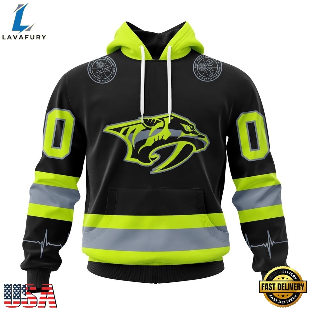 NHL Nashville Predators Specialized With FireFighter Uniforms Color Hoodie, T Shirt, NHL Hockey 3D Shirt Nhl Nashville Predators Specialized With Firefighter Uniforms Color Hoodie T Shirt 1