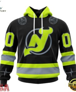 NHL New Jersey Devils Specialized With FireFighter Uniforms Color Hoodie, T Shirt, NHL Hockey 3D Shirt Nhl New Jersey Devils Specialized With Firefighter Uniforms Color Hoodie T Shirt 1