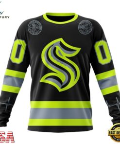 NHL Seattle Kraken Specialized With FireFighter Uniforms Color Hoodie, T Shirt, NHL Hockey 3D Shirt Nhl Seattle Kraken Specialized With Firefighter Uniforms Color Hoodie T Shirt 3