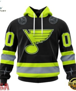 NHL St. Louis Blues Specialized With FireFighter Uniforms Color Hoodie, T Shirt, NHL Hockey 3D Shirt Nhl ST Louis Blues Specialized With Firefighter Uniforms Color Hoodie T Shirt 1