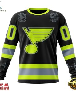 NHL St. Louis Blues Specialized With FireFighter Uniforms Color Hoodie, T Shirt, NHL Hockey 3D Shirt Nhl ST Louis Blues Specialized With Firefighter Uniforms Color Hoodie T Shirt 3