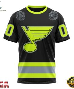 NHL St. Louis Blues Specialized With FireFighter Uniforms Color Hoodie, T Shirt, NHL Hockey 3D Shirt Nhl ST Louis Blues Specialized With Firefighter Uniforms Color Hoodie T Shirt 4