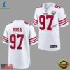 Nick Bosa San Francisco 49ers 80th Anniversary Signatures Print Football Jersey, Fashion Football Jersey Nick Bosa San Francisco 49ers 80th Anniversary Signatures Print Football Jersey