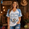 North Carolina Tar Heels NCAA Bow and Floral Team Spirit V Neck T Shirt, NCAA V Neck Fan Shirt North Carolina Tar Heels Ncaa Bow And Floral Team Spirit V Neck T Shirt