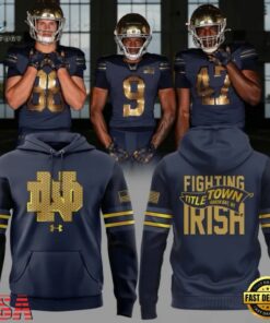 Notre Dame Fighting Irish 2026 Shamrock Series Metallic Hoodie, Viral 3D Graphic Tee Notre Dame Fighting Irish 2026 Shamrock Series Metallic Hoodie