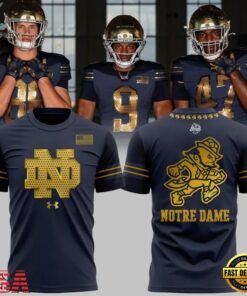 Notre Dame Fighting Irish 2026 Shamrock Series Metallic T Shirt, Viral 3D Graphic Tee Notre Dame Fighting Irish 2026 Shamrock Series Metallic T Shirt