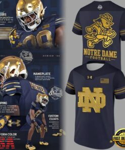 Notre Dame Fighting Irish Football 250 Years 2026 Uniform Navy T Shirt, Viral 3D Graphic Tee Notre Dame Fighting Irish Football 250 Years 2026 Uniform Navy T Shirt
