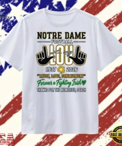 Notre Dame Fighting Irish Football Coach Lou Holtz Tribute T Shirt, Trendy 2D Print Shirt Notre Dame Fighting Irish Football Coach Lou Holtz Tribute T Shirt