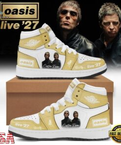 Oasis Live ’27 Limited Edition Signature Custom Air Jordan 1 Hightop Shoes, Music AJ1 Sneakers Oasis Live 27 Limited Edition Signature Custom Air Jordan 1 Hightop Shoes