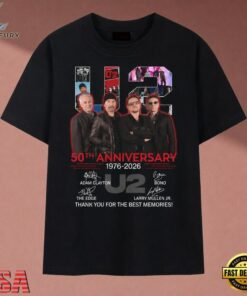 Official U2 50th Anniversary Thank You For The Best Memories Rock Band T Shirt, Music 2D Graphic Tee Official U2 50th Anniversary Thank You For The Best Memories Rock Band T Shirt