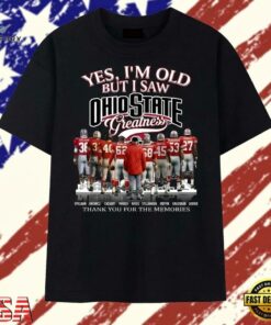 Ohio State Buckeyes Greatness Legends Graphic T Shirt, Trendy 2D Print Shirt Ohio State Buckeyes Greatness Legends Graphic T Shirt