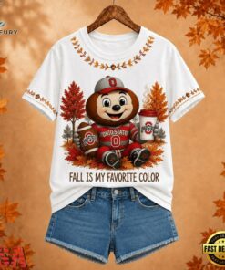 Ohio State Buckeyes NCAA Fall Is My Favorite Color Football Unisex 3D Shirt, NCAA 3D Graphic Tee Ohio State Buckeyes Ncaa Fall IS MY Favorite Color Football Unisex 3D Shirt