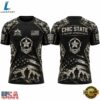 Ohio State Buckeyes x Military Appreciation T Shirt, Viral 3D Graphic Tee Ohio State Buckeyes X Military Appreciation T Shirt