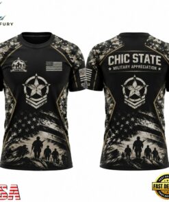 Ohio State Buckeyes x Military Appreciation T Shirt, Viral 3D Graphic Tee Ohio State Buckeyes X Military Appreciation T Shirt
