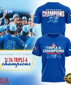 Oklahoma City Comets Triple A National Champions 2026 T Shirt, Viral 3D Graphic Tee Oklahoma City Comets Triple A National Champions 2026 T Shirt