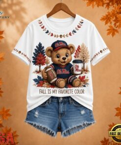 Ole Miss Rebels NCAA Fall Is My Favorite Color Football Unisex 3D Shirt, NCAA 3D Graphic Tee Ole Miss Rebels Ncaa Fall IS MY Favorite Color Football Unisex 3D Shirt