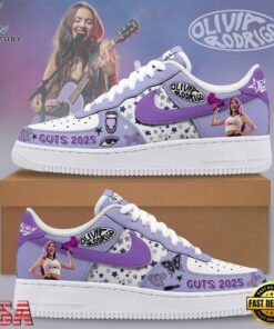 Olivia Rodrigo GUTS 2025 World Tour Custom Air Force 1 Shoes, Music Lover AF1 Shoes Olivia Rodrigo Guts 2025 World Tour Custom Air Force 1 Shoes