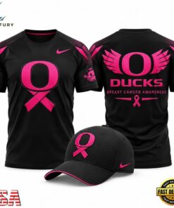 Oregon Ducks Football Breast Cancer Awareness 2026 T Shirt, Viral 3D Graphic Tee Oregon Ducks Football Breast Cancer Awareness 2026 T Shirt