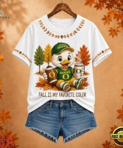 Oregon Ducks NCAA Fall Is My Favorite Color Football Unisex 3D Shirt, NCAA 3D Graphic Tee Oregon Ducks Ncaa Fall IS MY Favorite Color Football Unisex 3D Shirt