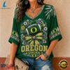 Oregon Ducks NCAA Vintage Floral Bow V Neck T Shirt, NCAA V Neck Fan Shirt Oregon Ducks Ncaa Vintage Floral Bow V Neck T Shirt