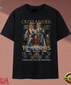 Outlander 12 Years 2014 2026 Signatures Graphic T Shirt, Music 2D Graphic Tee Outlander 12 Years 2014 2026 Signatures Graphic T Shirt