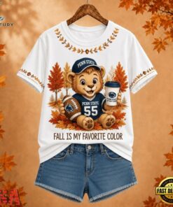 Penn State Nittany Lions NCAA Fall Is My Favorite Color Football Unisex 3D Shirt, NCAA 3D Graphic Tee Penn State Nittany Lions Ncaa Fall IS MY Favorite Color Football Unisex 3D Shirt