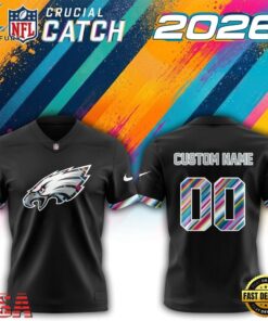Philadelphia Eagles NFL 2026 Crucial Catch Limited Edition Black Football Jersey, Fashion Football Jersey Philadelphia Eagles Nfl 2026 Crucial Catch Limited Edition Black Football Jersey
