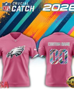 Philadelphia Eagles NFL 2026 Crucial Catch Limited Edition Pink Football Jersey, Fashion Football Jersey Philadelphia Eagles Nfl 2026 Crucial Catch Limited Edition Pink Football Jersey