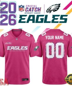 Philadelphia Eagles NFL Crucial Catch 2026 Pink Limited Edition Football Jersey, Fashion Football Jersey Philadelphia Eagles Nfl Crucial Catch 2026 Pink Limited Edition Football Jersey