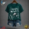 Philadelphia Eagles NFL Floral Garden V Neck T Shirt, NFL Team V Neck Tee Philadelphia Eagles Nfl Floral Garden V Neck T Shirt