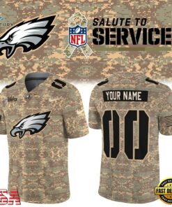 Philadelphia Eagles NFL Salute To Service 2026 Custom Name & Number New Football Jersey, Fashion Football Jersey Philadelphia Eagles Nfl Salute TO Service 2026 Custom Name Number New Football Jersey